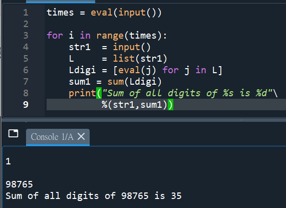 Python TQC考題308 迴圈位數加總,真的依題意把輸入值當數字很容易出錯,當字串並轉化為list會很好做, - 儲蓄保險王