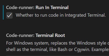 Python: Visual Studio Code (VS code) 程式碼input(),終端機卻無法輸入資料且顯示亂碼,該如何設定?齒輪 > 設定,搜尋: run in terminal, 打勾: Wether to run code in integrated Terminal. - 儲蓄保險王