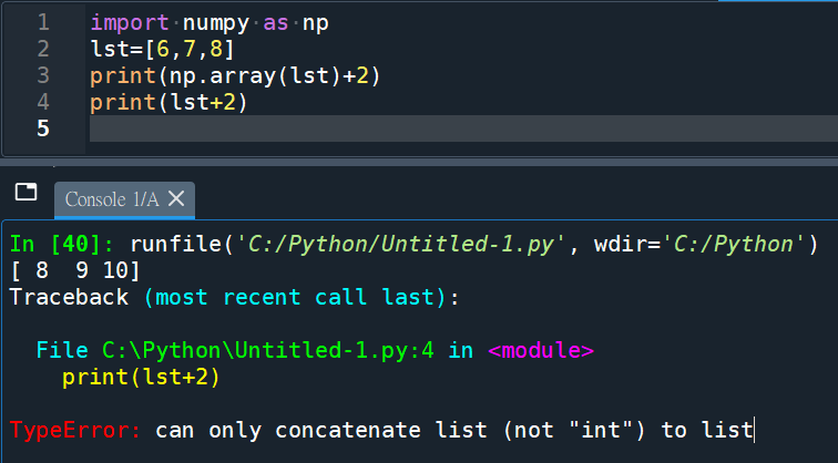 Python: list的加法跟乘法(減法跟除法不行), list(n)*m #有m個元素n, ndarray.tolist()可以將array轉為list - 儲蓄保險王