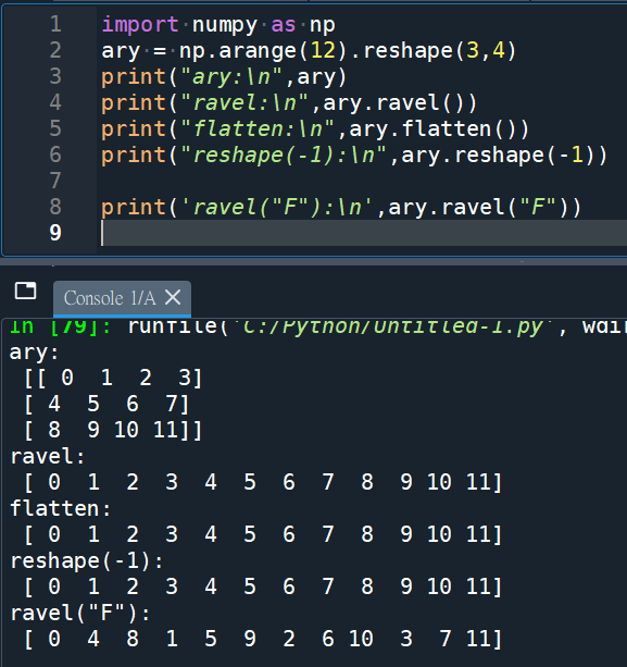 Python numpy中的ravel()、flatten()、reshape(-1)將多維array轉換成一維 - 儲蓄保險王