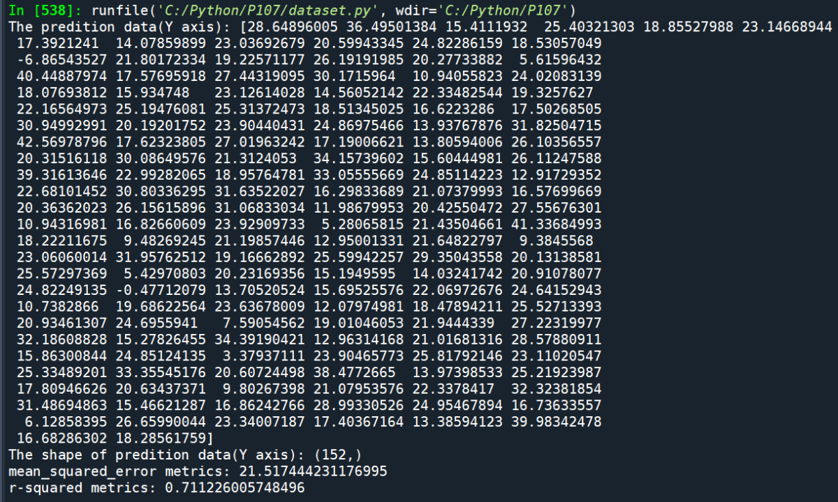 Python機器學習: 線性迴歸, 計算均方誤差 (metrics.mean_squared_error), 判定係數 (metrics.r2_score), 皮爾森積差相關係數 (pearsonr) ; 以波士頓地區房價為例 - 儲蓄保險王