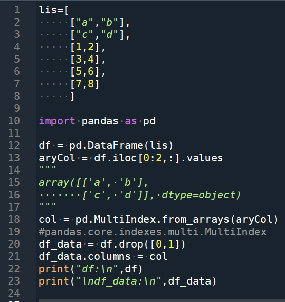 Python: 如何創建多層column name的pandas.DataFrame? df = pd.read_csv ('data.csv', header=[0, 1], sep=",") ; col = pd .MultiIndex .from_arrays( aryCol ) - 儲蓄保險王