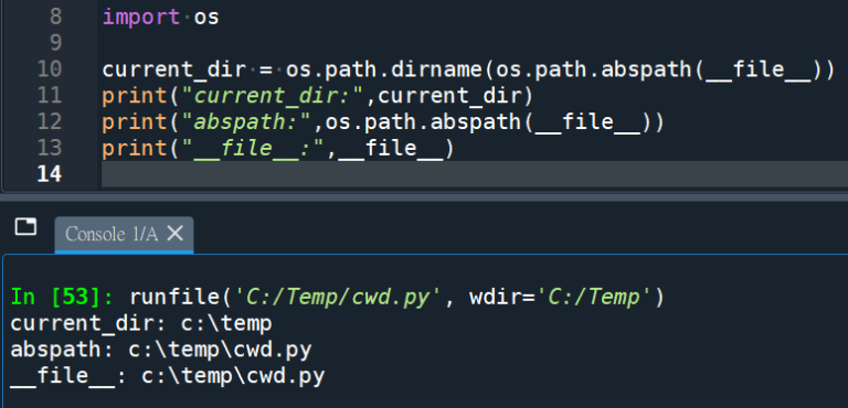 Python: 如何獲取當前的工作目錄? os.getcwd() ; os.path.dirname( os.path.abspath ...
