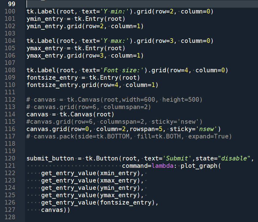 Python: 如何用tkinter做出設定xmin, xmax, ymin, ymax, fontsize的GUI? 未輸入的話,視為None ( matplotlib 自動設定) ; import matplotlib.backends.backend_tkagg as tkagg ; from tkinter import Tk, Canvas, Label, Entry, Button ; 如何讓Entry中有預設值? - 儲蓄保險王