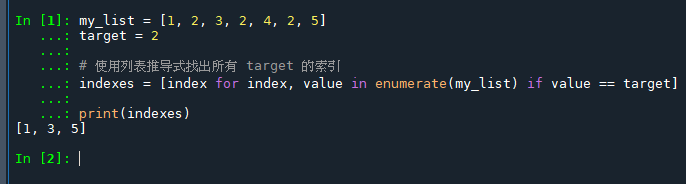 Python: list.index() 只能找到第一個元素的index,若元素有重複,如何找出所有index?　indexes = [index for index, value in enumerate(my_list) if value == target] - 儲蓄保險王