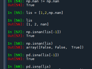 Python: 如何檢查NaN（Not a Number）? 為什麼 np.nan == np.nan 返回 False? numpy.isnan() ; pandas.isna() ; pandas.isnull() ; np.isnan() 只能處理數值型資料(np.nan) ; pd.isna() , pd.isnull() 除了np.nan以外,還可以處理None, pd.DataFrame, pd.Series
