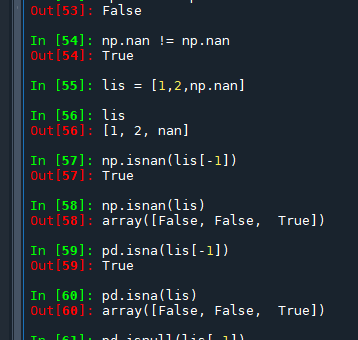 Python: 如何檢查NaN（Not a Number）? 為什麼 np.nan == np.nan 返回 False? numpy.isnan() ; pandas.isna() ; pandas.isnull() ; np.isnan() 只能處理數值型資料(np.nan) ; pd.isna() , pd.isnull() 除了np.nan以外,還可以處理None, pd.DataFrame, pd.Series - 儲蓄保險王