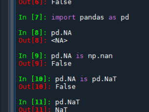 Python: numpy.nan 與 pandas.NA ,pandas.NaT 有何差別? numpy.isnan() 只能判斷float的np.nan; pandas.isna()不只可以判斷np.nan 還可以判斷pd.NA ,pd.NaT, None