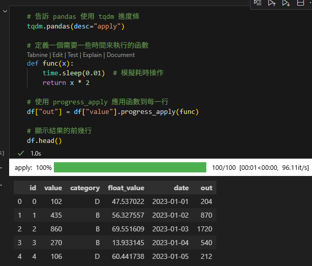 3 分鐘上手Python tqdm:用最少改動給 Python 迴圈加上進度條; tqdm : "time queue data manager"(時間隊列數據管理器) - 儲蓄保險王