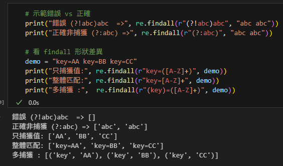 Python 正則括號五兄弟:捕獲 / 非捕獲 / 命名 / 正向前瞻 / 負向前瞻 ( … )捕獲組, (?: … )非捕獲組, (?P … )命名捕獲組, (?= … )正向前瞻斷言, (?! … )負向前瞻斷言 - 儲蓄保險王