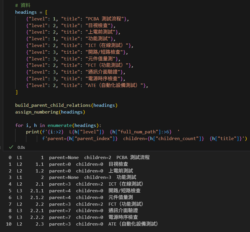 Python 堆疊演算法入門:用 namedtuple 解析 PCBA 測試流程階層;章節編號連續化 - 儲蓄保險王