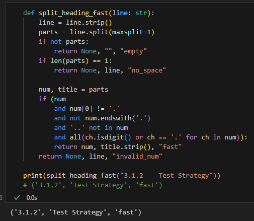Python str.split() 的 maxsplit 速懂教學(含常見陷阱與實用對比);如何分割標題號 與 標題文字? "3.1.2 Test Strategy".split(maxsplit=1) #注意中間無底線: 非max_split - 儲蓄保險王