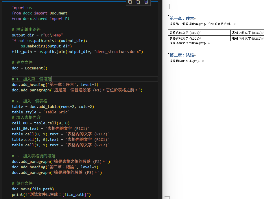 Python-docx 進階解析:為什麼你的程式讀不到表格裡的文字? —— 深入比較 doc.paragraphs、doc.tables 與底層 doc.element.body; from docx.text.paragraph import Paragraph #將 XML CT_P轉為 Paragraph 物件; from docx.table import Table #將 XML CT_Tbl轉為 Table 物件 - 儲蓄保險王